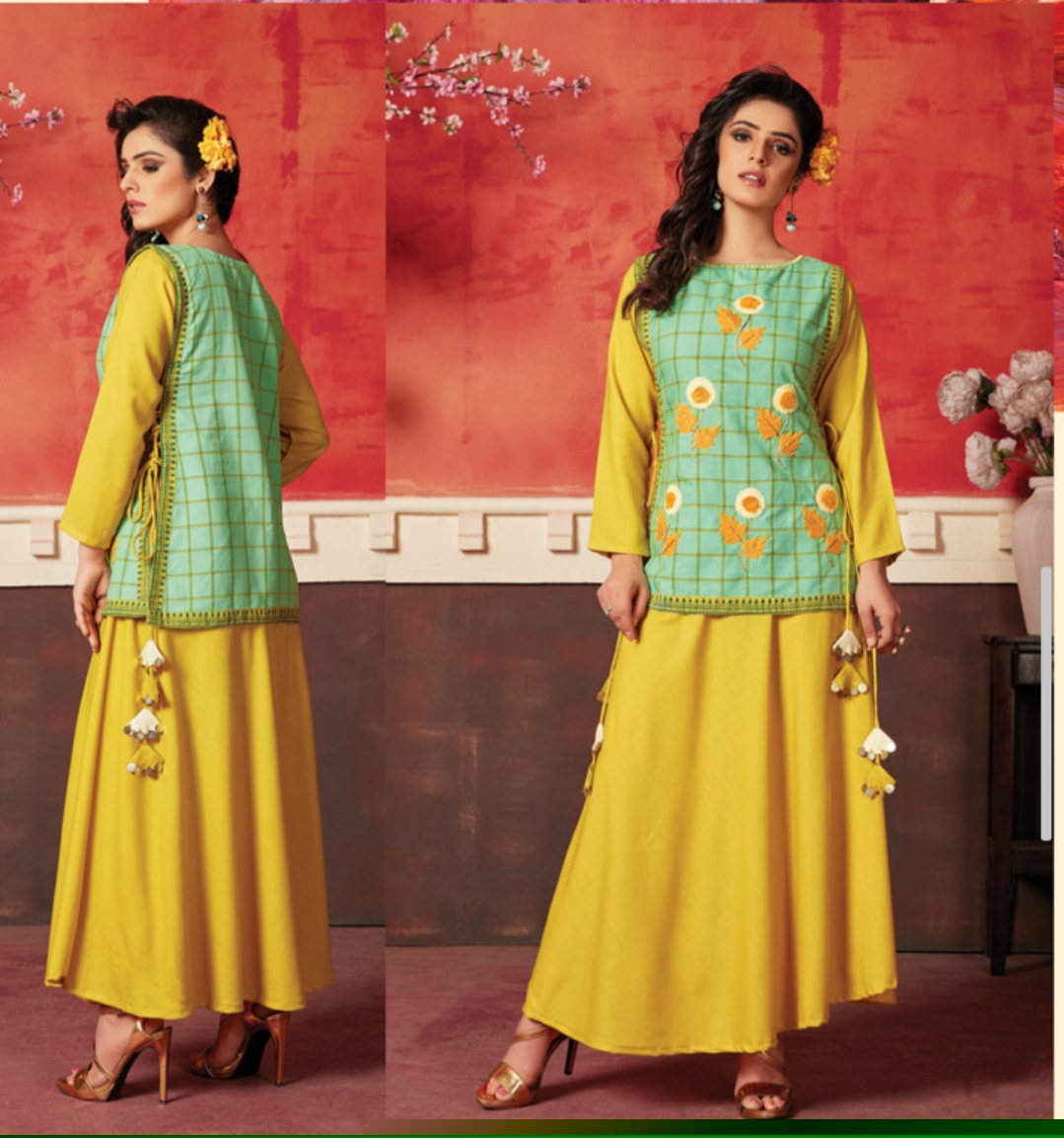 Riwaaz By Morzar 1001 To 1008 Series Stylish Colorful Fancy Beautiful Casual Wear & Ethnic Wear Collection Rayon Printed Kurtis At Wholesale Price