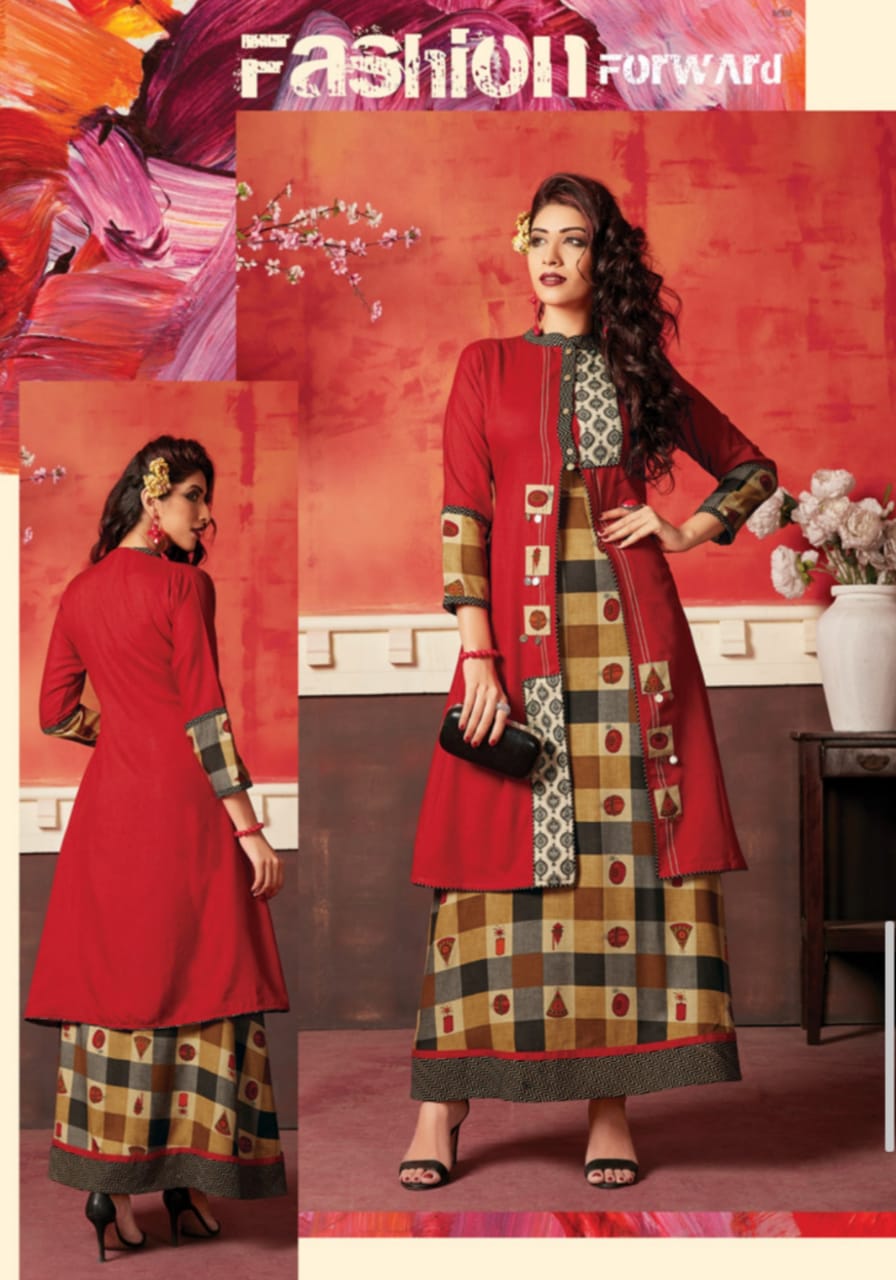 Riwaaz By Morzar 1001 To 1008 Series Stylish Colorful Fancy Beautiful Casual Wear & Ethnic Wear Collection Rayon Printed Kurtis At Wholesale Price