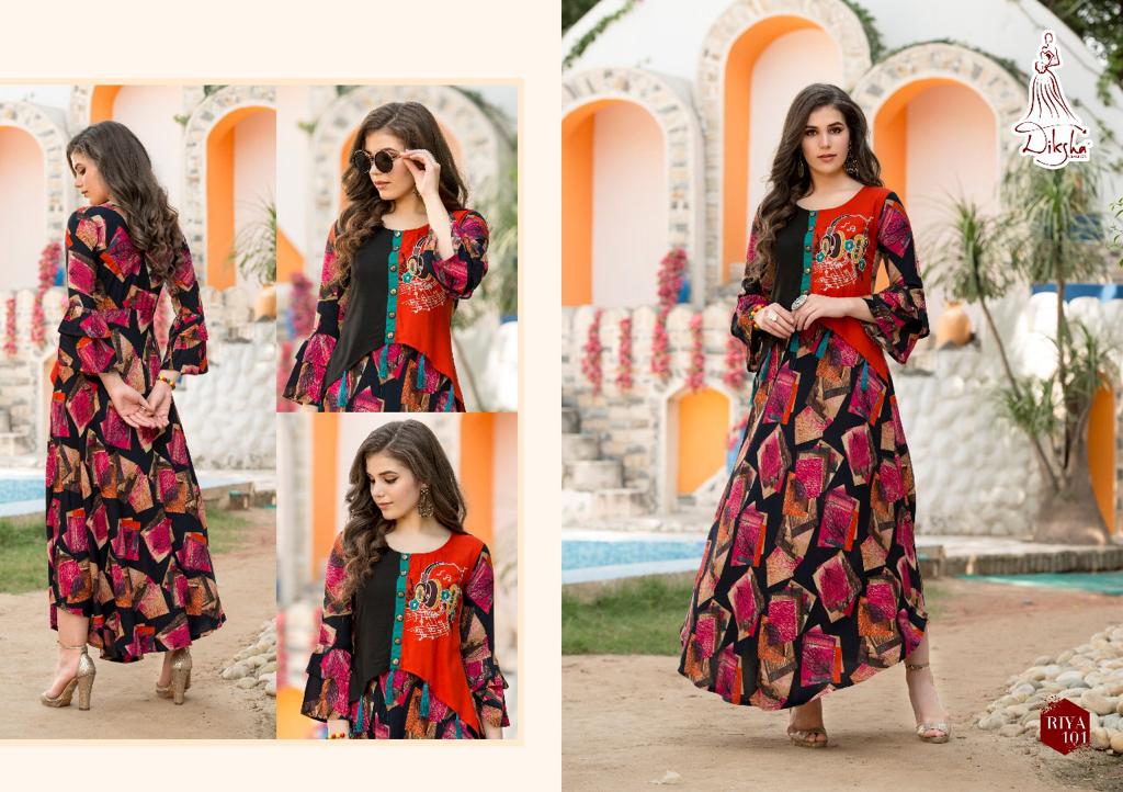 Riya Vol-1 By Diksha Fashion 101 To 109 Series Beautiful Colorful Stylish Fancy Casual Wear & Ethnic Wear & Ready To Wear Heavy Rayon Printed Kurtis At Wholesale Price