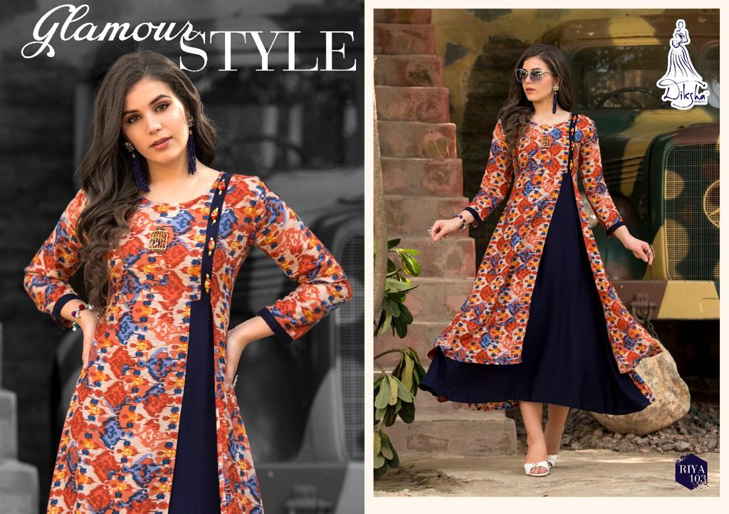 Riya Vol-1 By Diksha Fashion 101 To 109 Series Beautiful Colorful Stylish Fancy Casual Wear & Ethnic Wear & Ready To Wear Heavy Rayon Printed Kurtis At Wholesale Price
