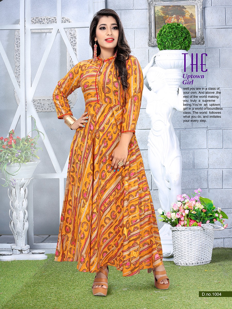 Rockstar By Fs 1001 To 1006 Series Beautiful Stylish Colorful Fancy Party Wear & Ethnic Wear & Ready To Wear Heavy Rayon Kurtis At Wholesale Price