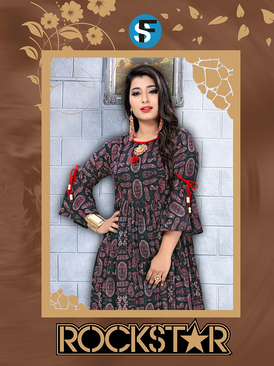 Rockstar By Fs 1001 To 1006 Series Beautiful Stylish Colorful Fancy Party Wear & Ethnic Wear & Ready To Wear Heavy Rayon Kurtis At Wholesale Price
