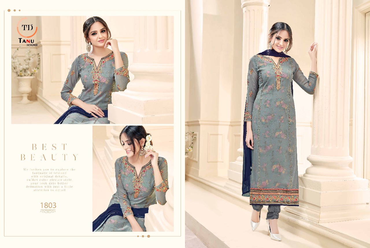Rolex By Tanu Designer 1801 To 1808 Series Beautiful Stylish Fancy Colorful Party Wear & Occasional Wear Pure Blooming Georgette Dresses At Wholesale Price