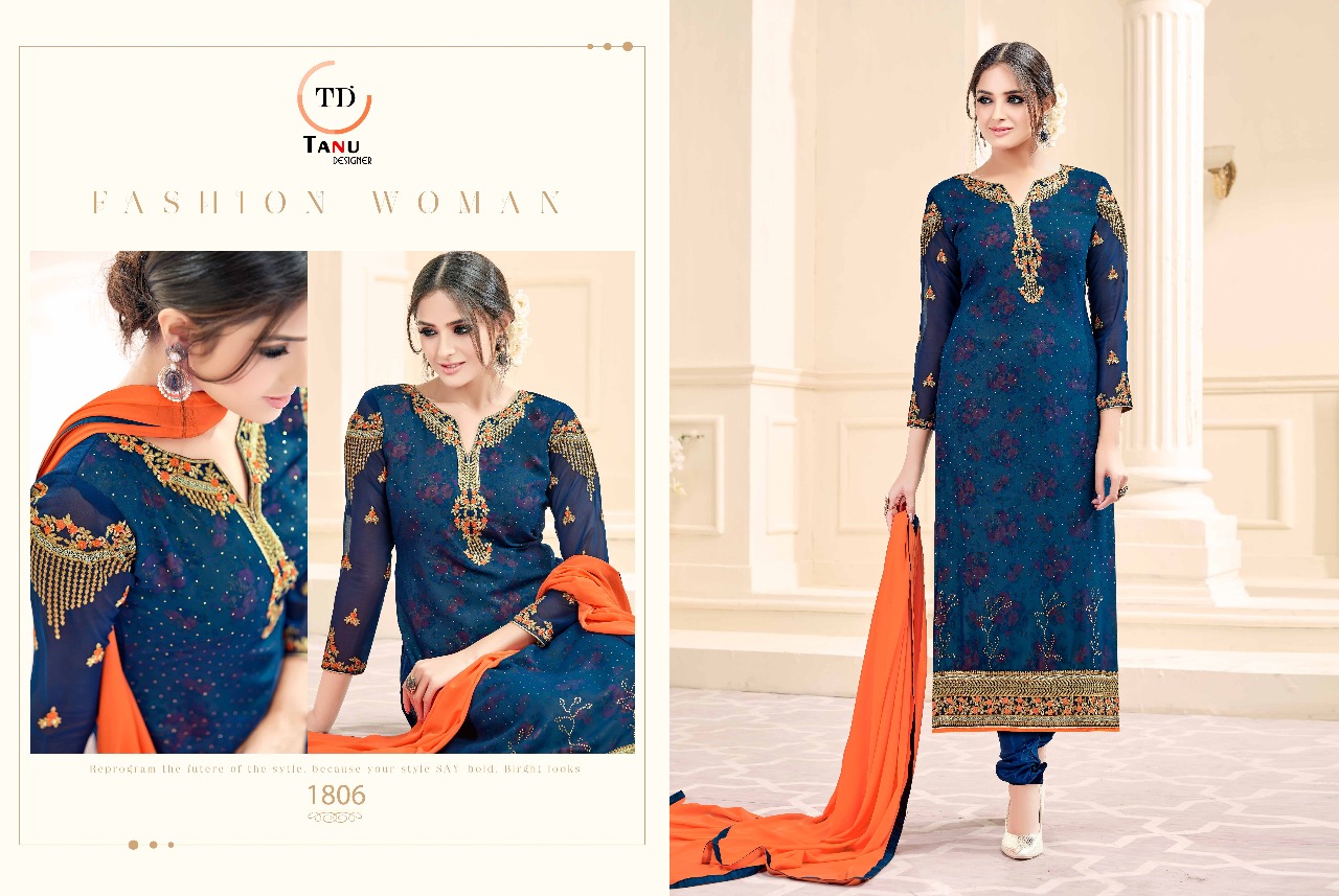 Rolex By Tanu Designer 1801 To 1808 Series Beautiful Stylish Fancy Colorful Party Wear & Occasional Wear Pure Blooming Georgette Dresses At Wholesale Price