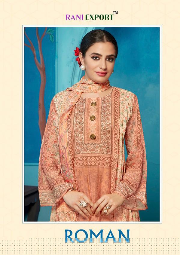Roman By Rani Exports 968 To 975 Series Beautiful Pakistani Suits Colorful Stylish Fancy Casual Wear & Ethnic Wear Glaze Cotton Digital Style Print Elegant Buttons  Dresses At Wholesale Price