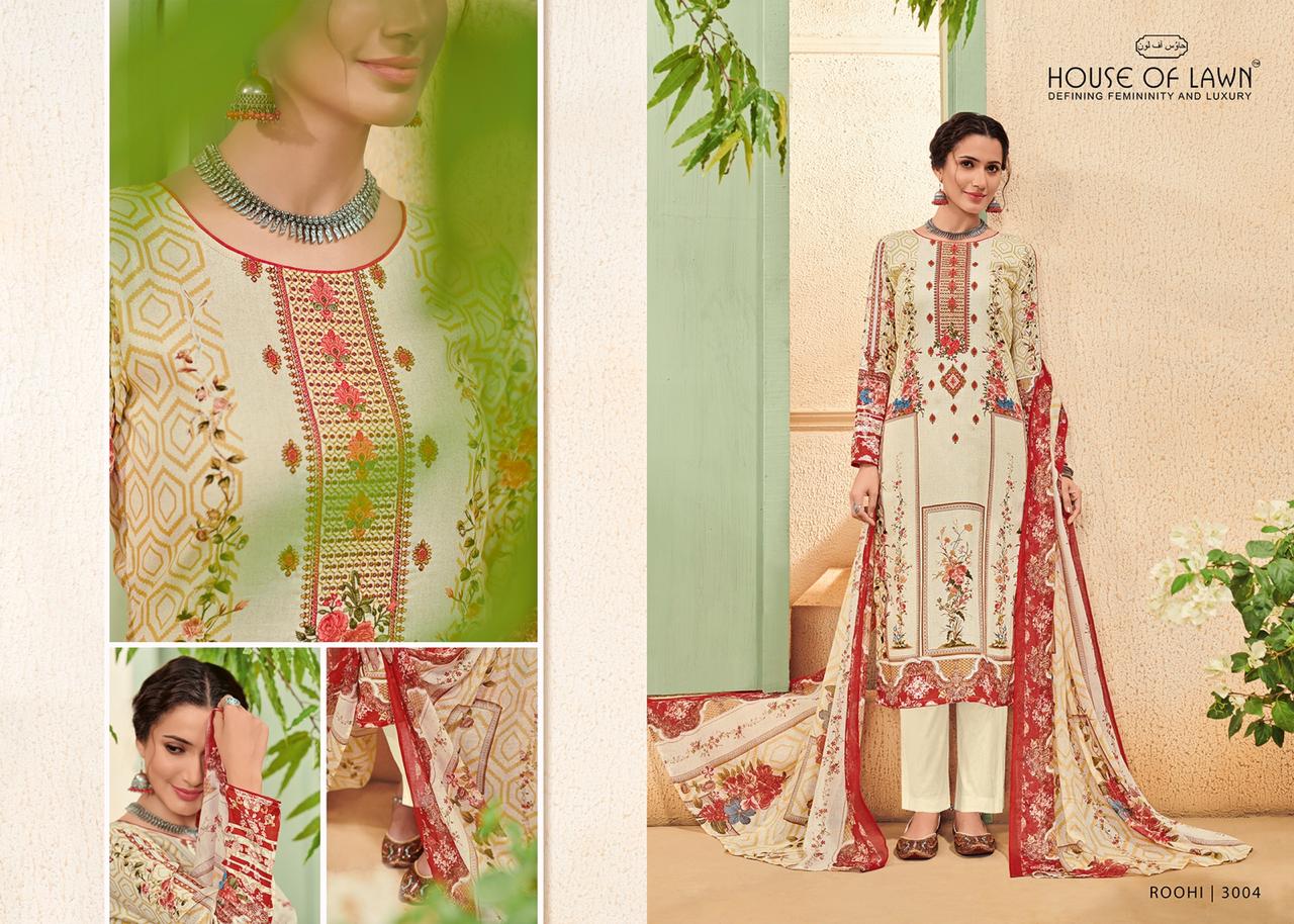 Roohi By House Of Lawn 3001 To 3010 Series Designer Pakistani Suits Beautiful Fancy Colorful Stylish Party Wear & Ethnic Wear Pure Karachi Lawn Digital Print Dresses At Wholesale Price