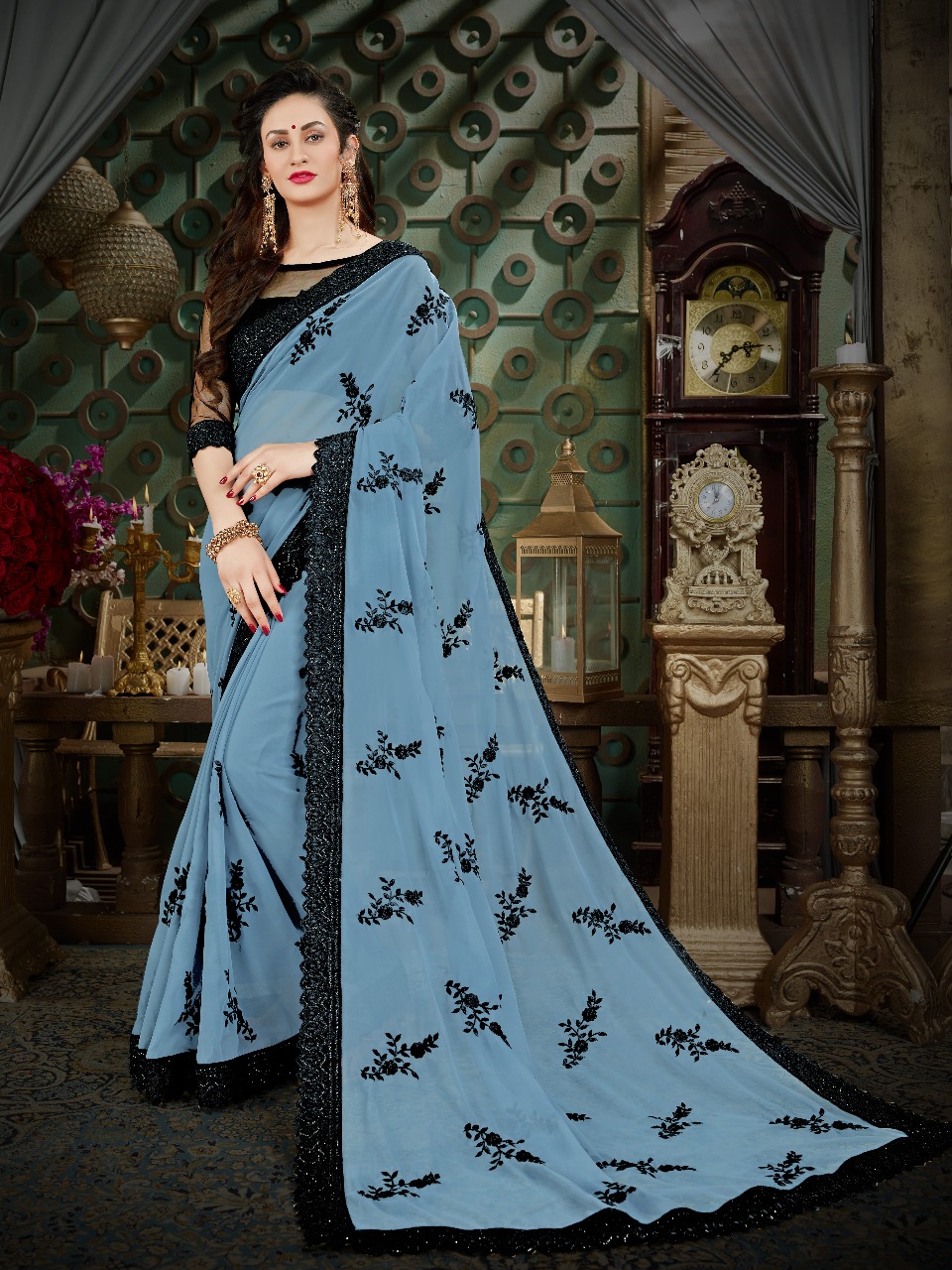 Roohi Colours By Sutram 1001 To 1009 Series Beautiful Stylish Fancy Colorful Traditional Wear Collection Party Wear & Occasional Wear Georgette Sarees At Wholesale Price