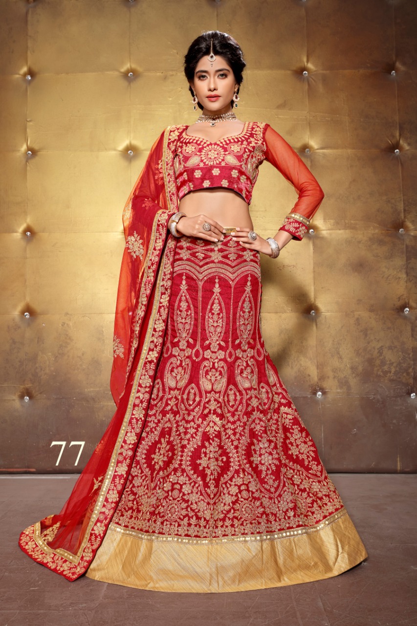 Roop Nikhar By Aasvaa Indian Bridal Wear Collection Beautiful Stylish Fancy Colorful Party Wear & Occasional Wear Silk Lehengas At Wholesale Price