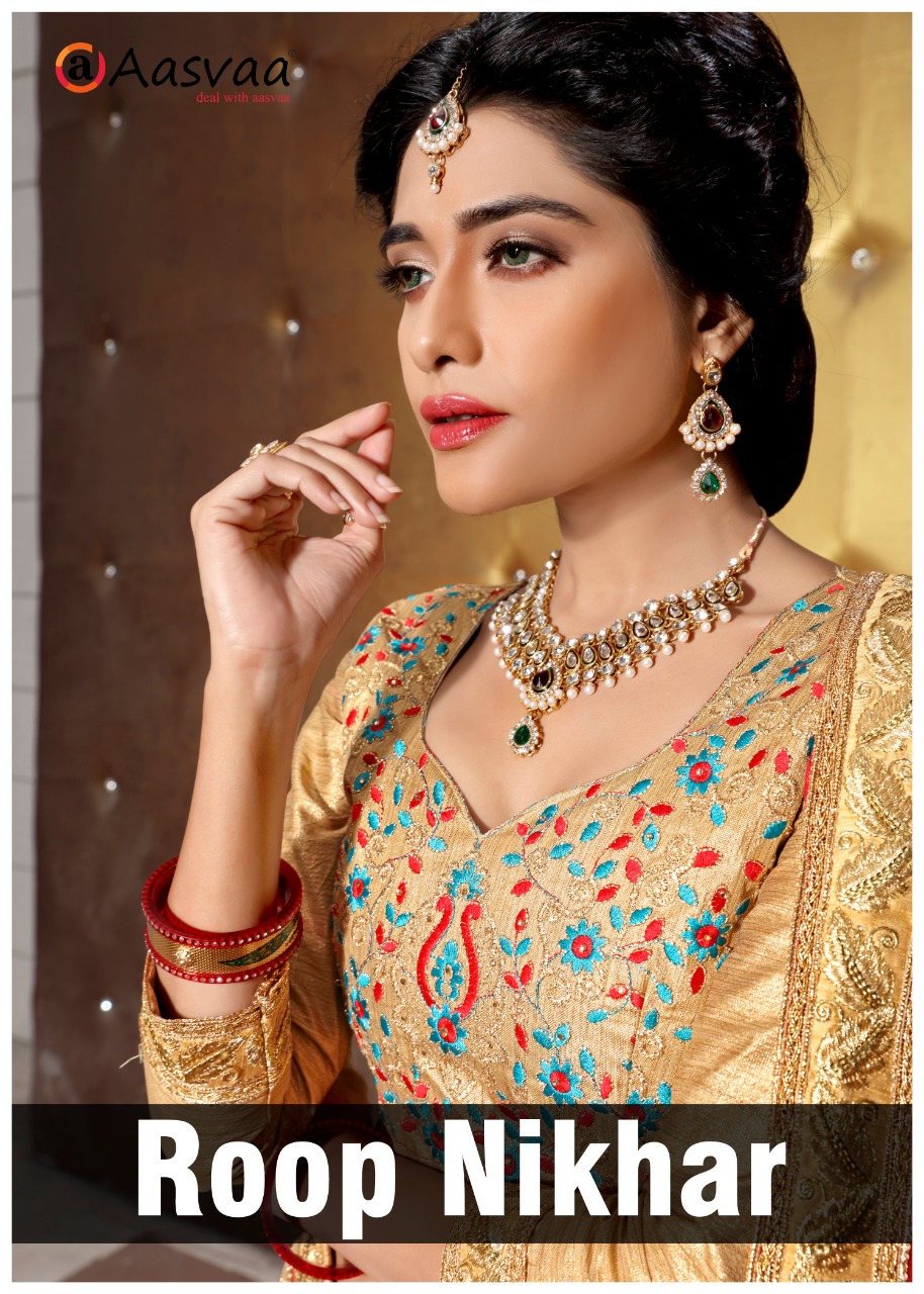 Roop Nikhar By Aasvaa Indian Bridal Wear Collection Beautiful Stylish Fancy Colorful Party Wear & Occasional Wear Silk Lehengas At Wholesale Price