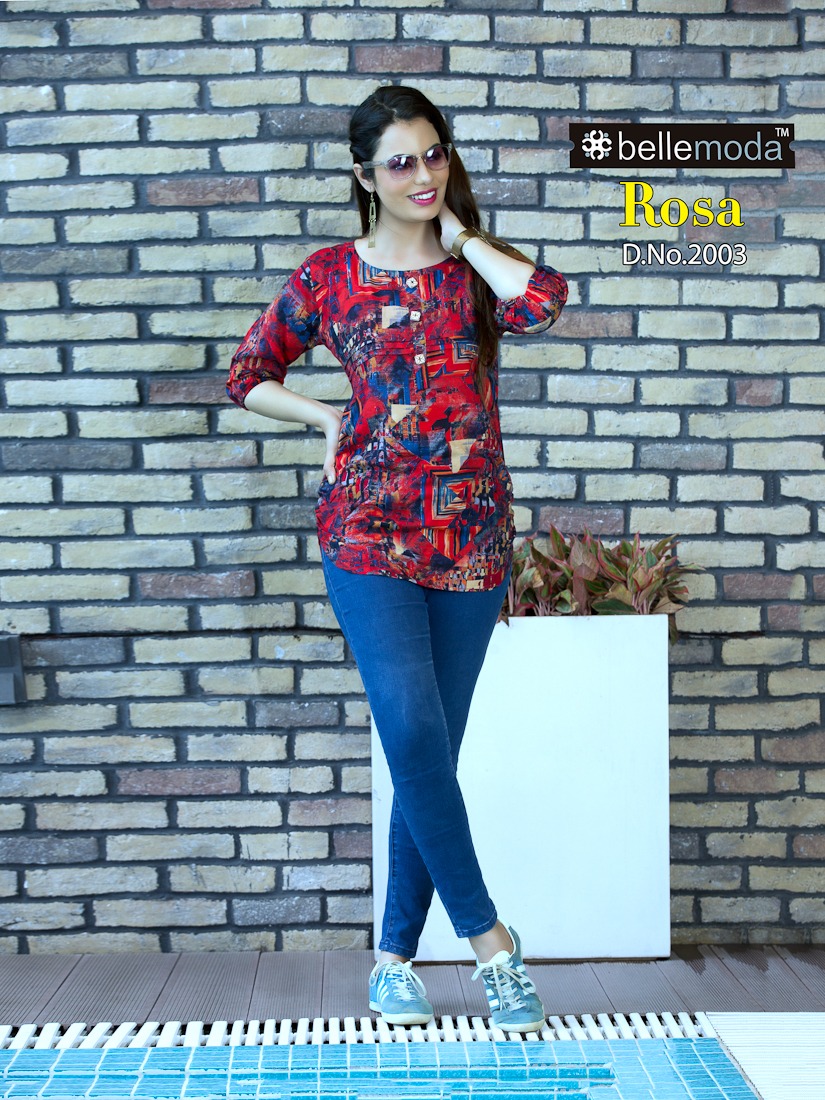 Rosa Vol-2 By Bellemoda 2001 To 2010 Series Beautiful Stylish Fancy Colorful Casual Wear & Ethnic Wear Heavy Rayon Printed Kurtis/ Tops At Wholesale Price