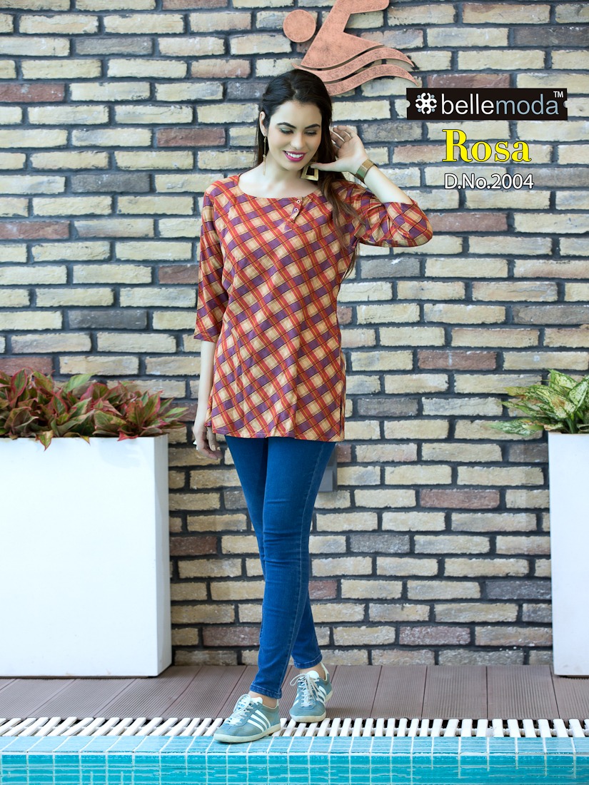 Rosa Vol-2 By Bellemoda 2001 To 2010 Series Beautiful Stylish Fancy Colorful Casual Wear & Ethnic Wear Heavy Rayon Printed Kurtis/ Tops At Wholesale Price