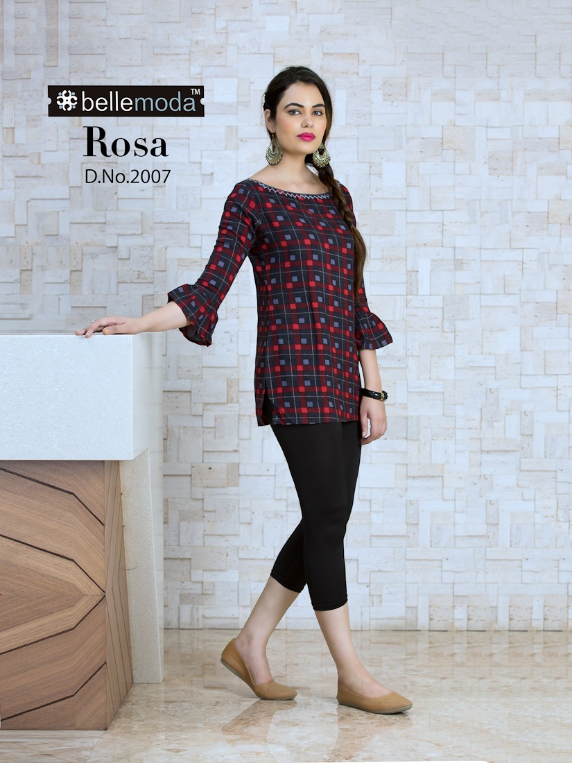 Rosa Vol-2 By Bellemoda 2001 To 2010 Series Beautiful Stylish Fancy Colorful Casual Wear & Ethnic Wear Heavy Rayon Printed Kurtis/ Tops At Wholesale Price