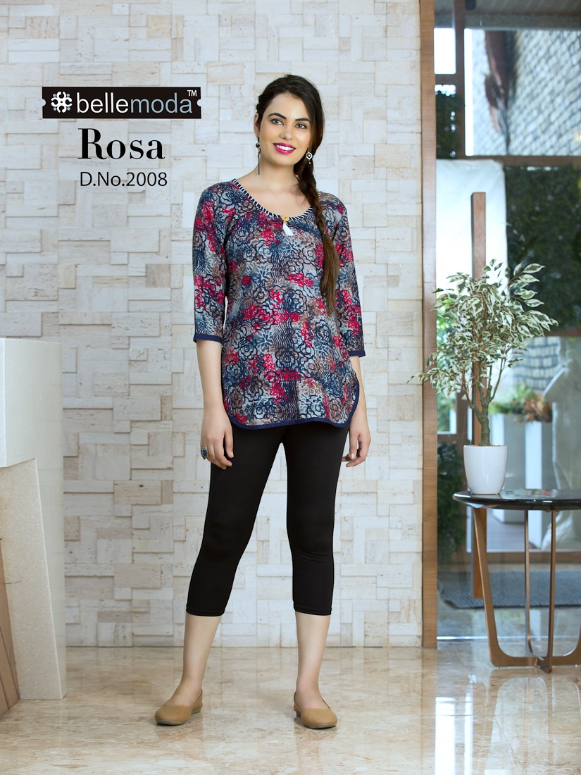 Rosa Vol-2 By Bellemoda 2001 To 2010 Series Beautiful Stylish Fancy Colorful Casual Wear & Ethnic Wear Heavy Rayon Printed Kurtis/ Tops At Wholesale Price