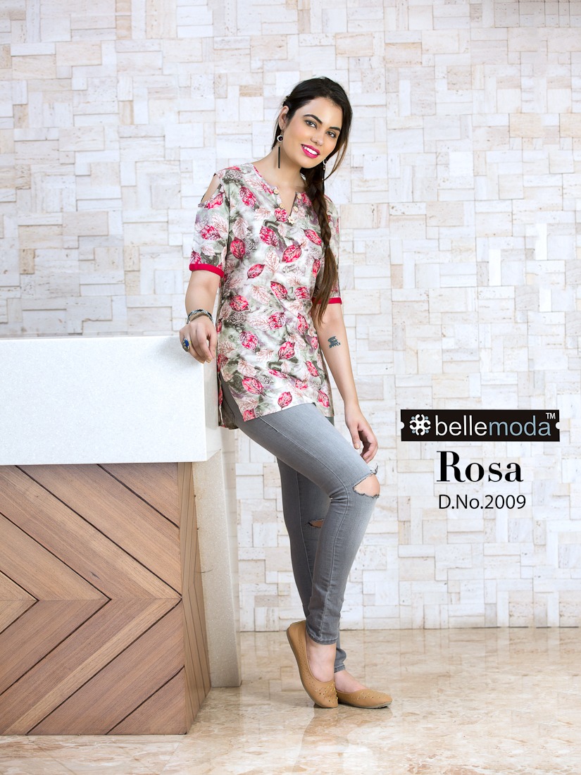 Rosa Vol-2 By Bellemoda 2001 To 2010 Series Beautiful Stylish Fancy Colorful Casual Wear & Ethnic Wear Heavy Rayon Printed Kurtis/ Tops At Wholesale Price