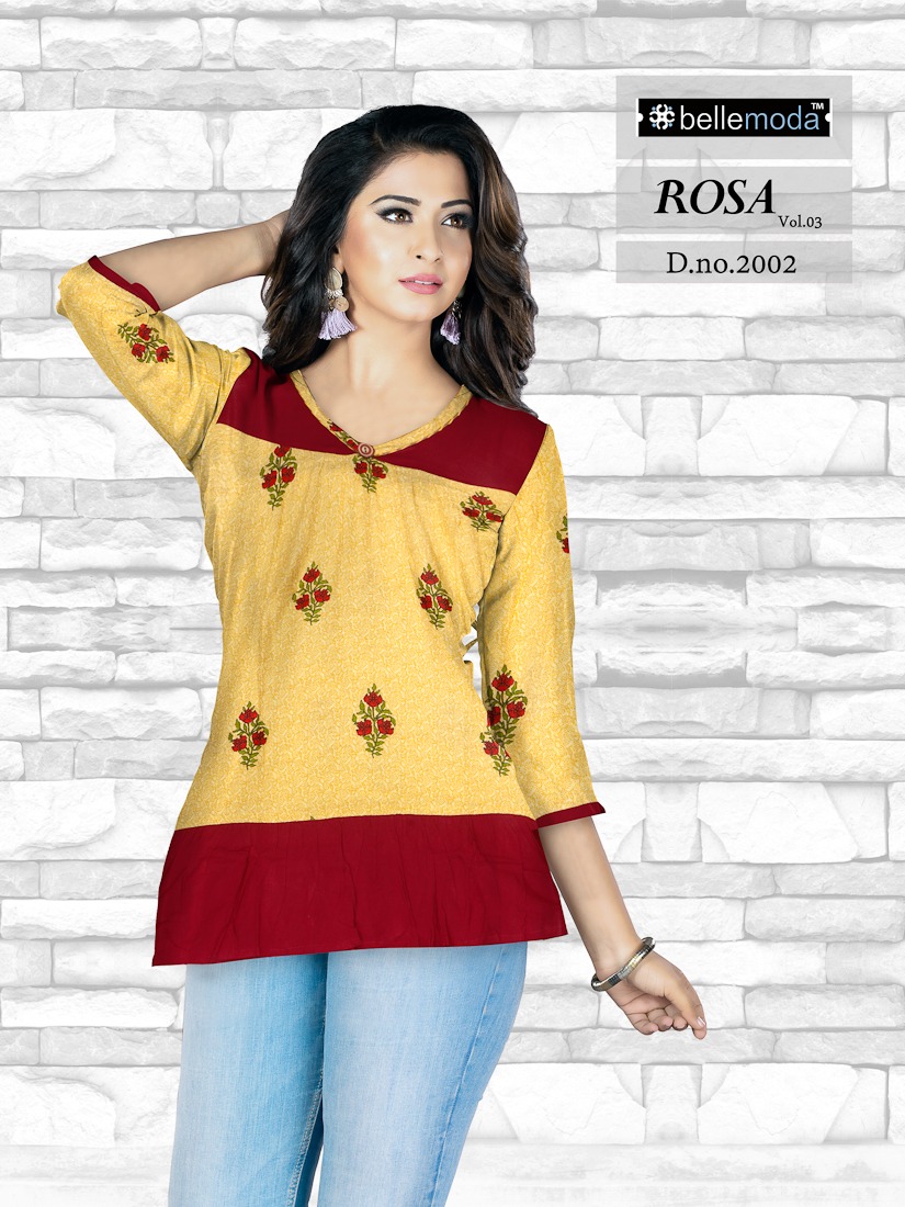 Rosa Vol-3 By Bellemoda 2001 To 2010 Series Beautiful Stylish Fancy Colorful Casual Wear & Ethnic Wear & Ready To Wear Heavy Slub & Rayon Kurtis At Wholesale Price