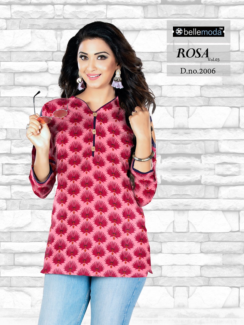Rosa Vol-3 By Bellemoda 2001 To 2010 Series Beautiful Stylish Fancy Colorful Casual Wear & Ethnic Wear & Ready To Wear Heavy Slub & Rayon Kurtis At Wholesale Price
