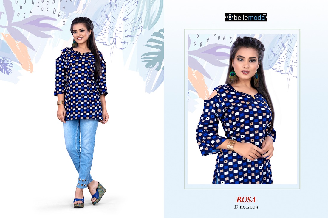 Rosa Vol-4 By Bellemoda 2001 To 2010 Series Beautiful Stylish Fancy Colorful Casual Wear & Ethnic Wear & Ready To Wear Heavy Rayon Kurtis At Wholesale Price
