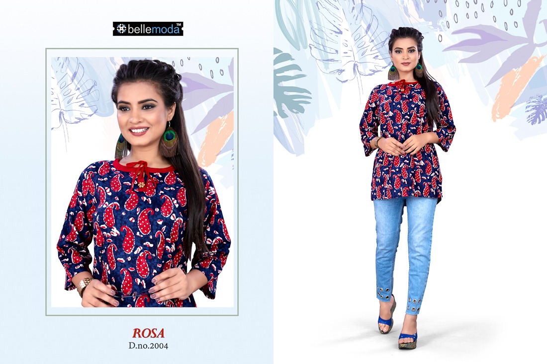 Rosa Vol-4 By Bellemoda 2001 To 2010 Series Beautiful Stylish Fancy Colorful Casual Wear & Ethnic Wear & Ready To Wear Heavy Rayon Kurtis At Wholesale Price