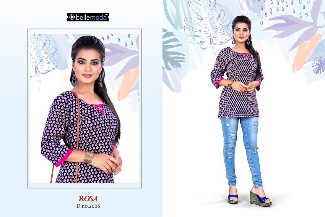 Rosa Vol-4 By Bellemoda 2001 To 2010 Series Beautiful Stylish Fancy Colorful Casual Wear & Ethnic Wear & Ready To Wear Heavy Rayon Kurtis At Wholesale Price