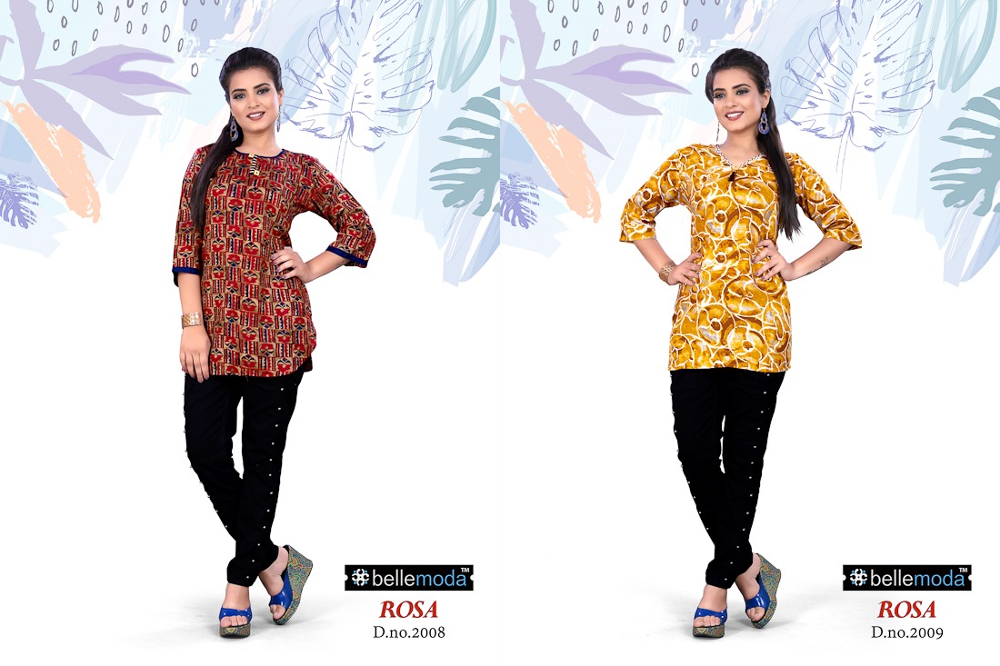 Rosa Vol-4 By Bellemoda 2001 To 2010 Series Beautiful Stylish Fancy Colorful Casual Wear & Ethnic Wear & Ready To Wear Heavy Rayon Kurtis At Wholesale Price