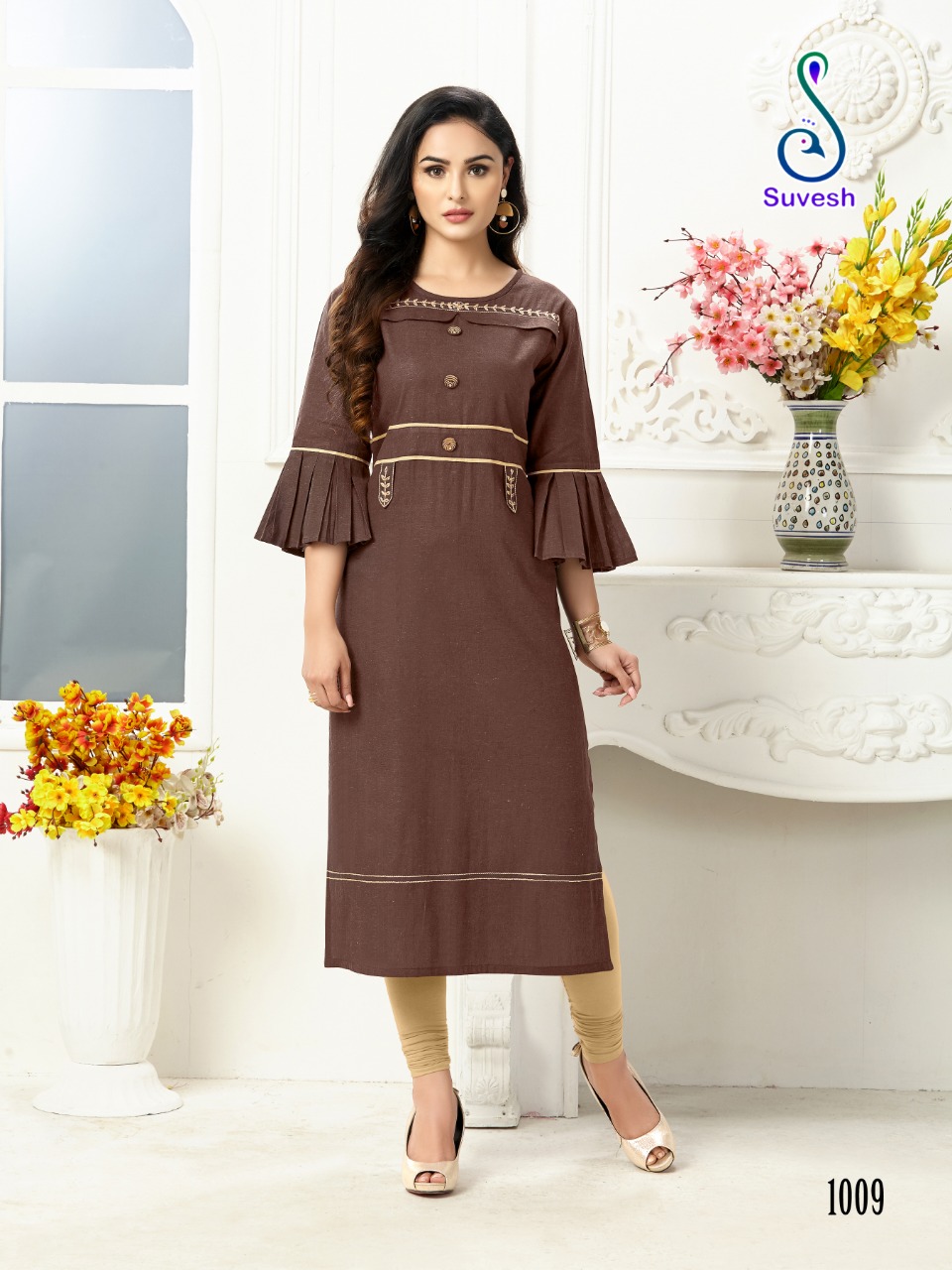 Rose Vol-2 By Suvesh 1009 To 1016 Series Beautiful Stylish Fancy Colorful Casual Wear & Ethnic Wear & Ready To Wear Cotton Embroidery Kurtis At Wholesale Price