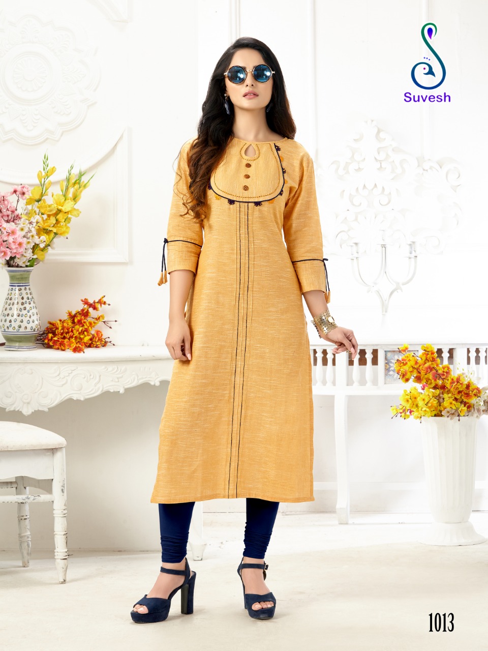 Rose Vol-2 By Suvesh 1009 To 1016 Series Beautiful Stylish Fancy Colorful Casual Wear & Ethnic Wear & Ready To Wear Cotton Embroidery Kurtis At Wholesale Price