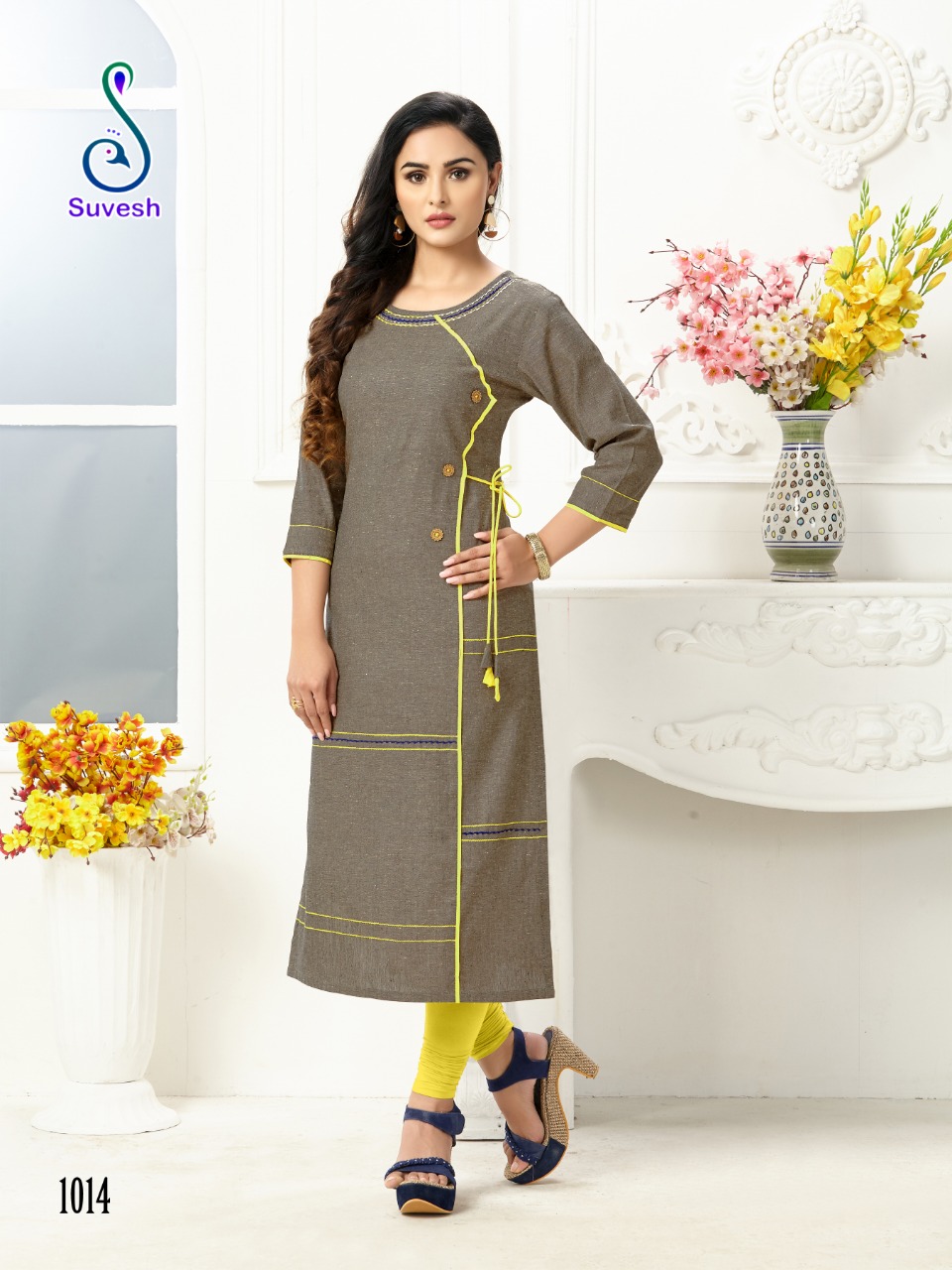 Rose Vol-2 By Suvesh 1009 To 1016 Series Beautiful Stylish Fancy Colorful Casual Wear & Ethnic Wear & Ready To Wear Cotton Embroidery Kurtis At Wholesale Price