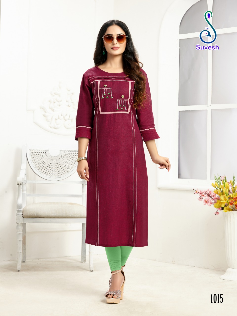 Rose Vol-2 By Suvesh 1009 To 1016 Series Beautiful Stylish Fancy Colorful Casual Wear & Ethnic Wear & Ready To Wear Cotton Embroidery Kurtis At Wholesale Price