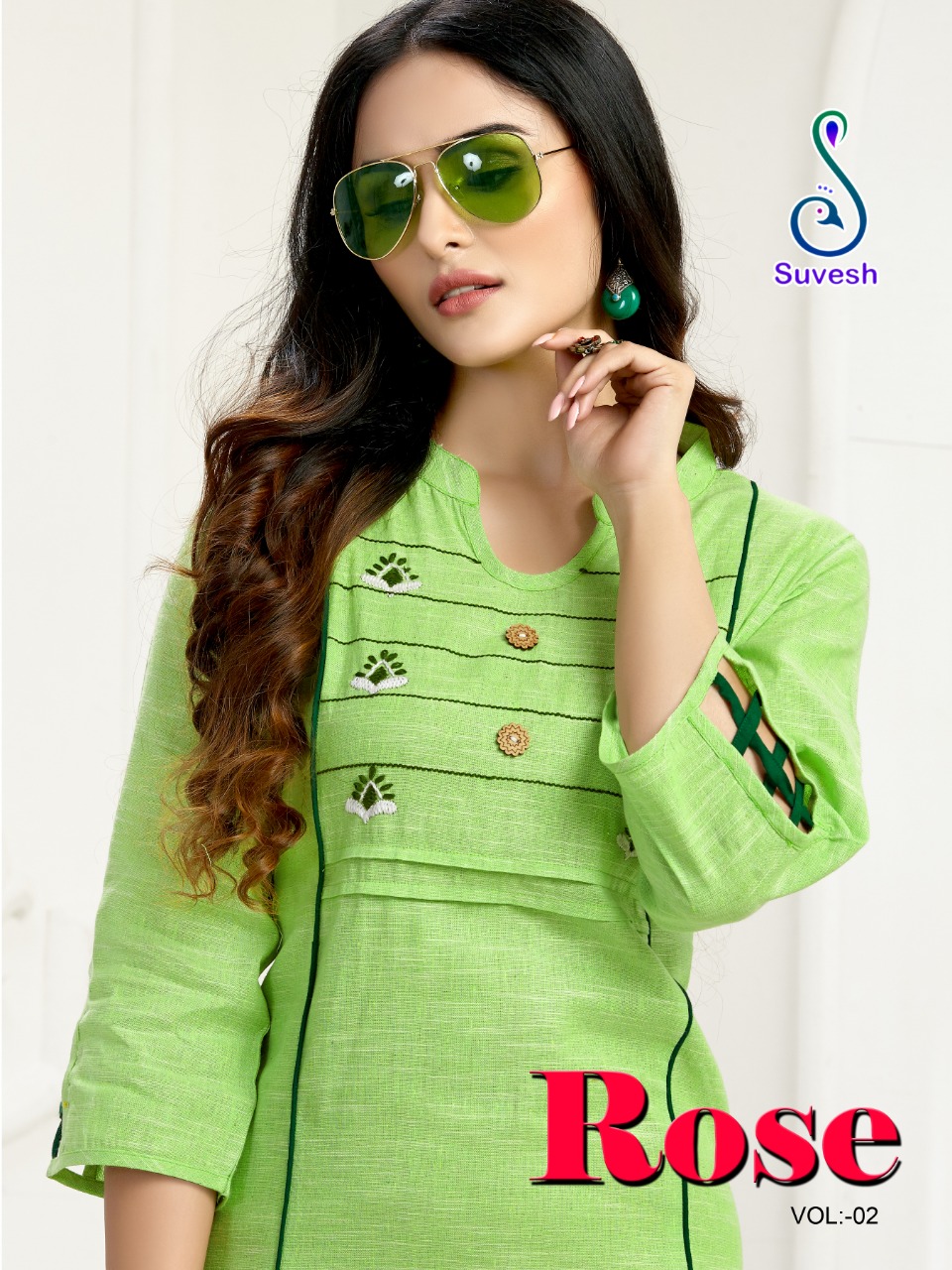 Rose Vol-2 By Suvesh 1009 To 1016 Series Beautiful Stylish Fancy Colorful Casual Wear & Ethnic Wear & Ready To Wear Cotton Embroidery Kurtis At Wholesale Price