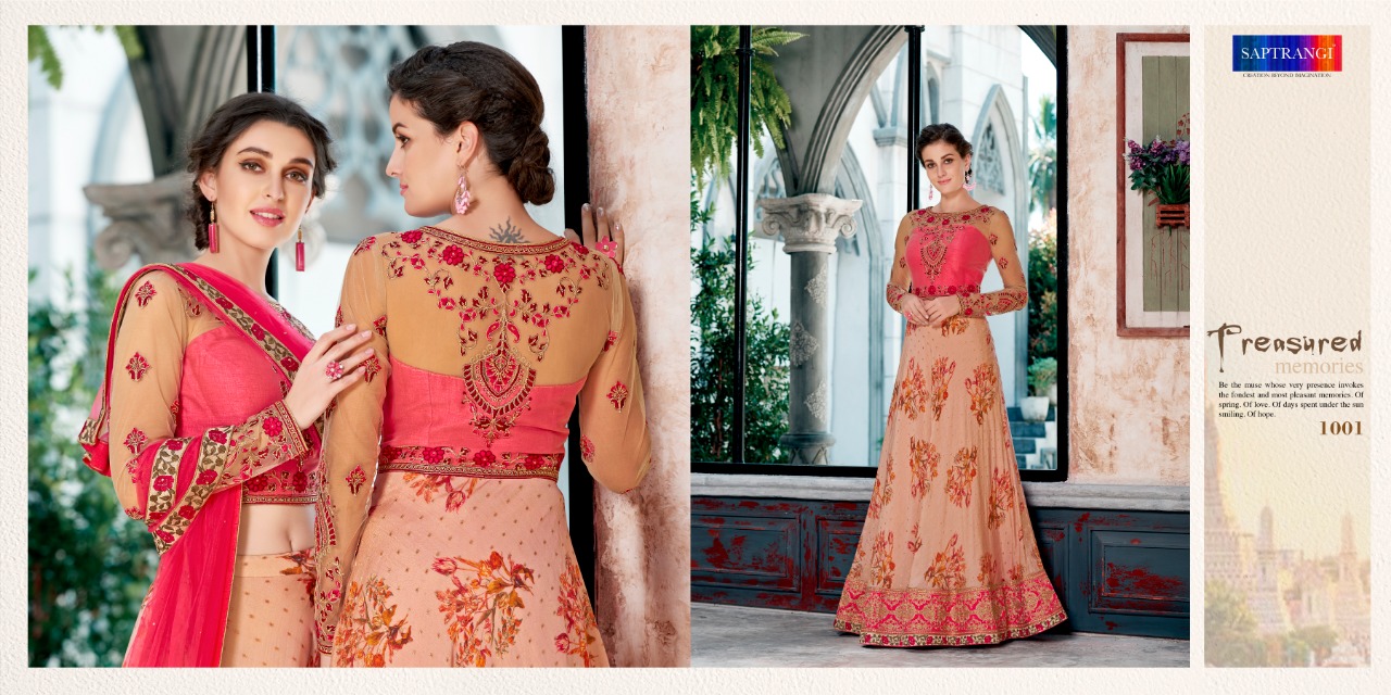 Rose Collection By Saptarangi 1001 To 1007 Series Indian Traditional Beautiful Stylish Designer Heavy Embroidered Party Wear Pure Modal Silk Digital Printed Lehengas At Wholesale Price