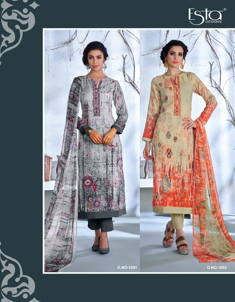 Rose By Esta Design 1001 To 1012 Series Suits Beautiful Stylish Fancy Colorful Designer Party Wear & Ethnic Wear Cotton Cambric Printed With Embroidery Dresses At Wholesale Price