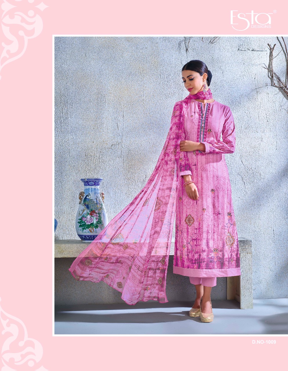 Rose By Esta Design 1001 To 1012 Series Suits Beautiful Stylish Fancy Colorful Designer Party Wear & Ethnic Wear Cotton Cambric Printed With Embroidery Dresses At Wholesale Price