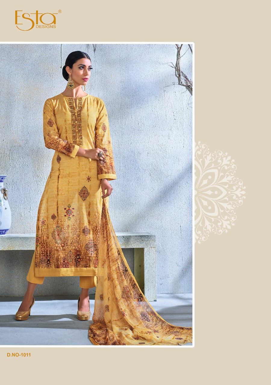 Rose By Esta Design 1001 To 1012 Series Suits Beautiful Stylish Fancy Colorful Designer Party Wear & Ethnic Wear Cotton Cambric Printed With Embroidery Dresses At Wholesale Price