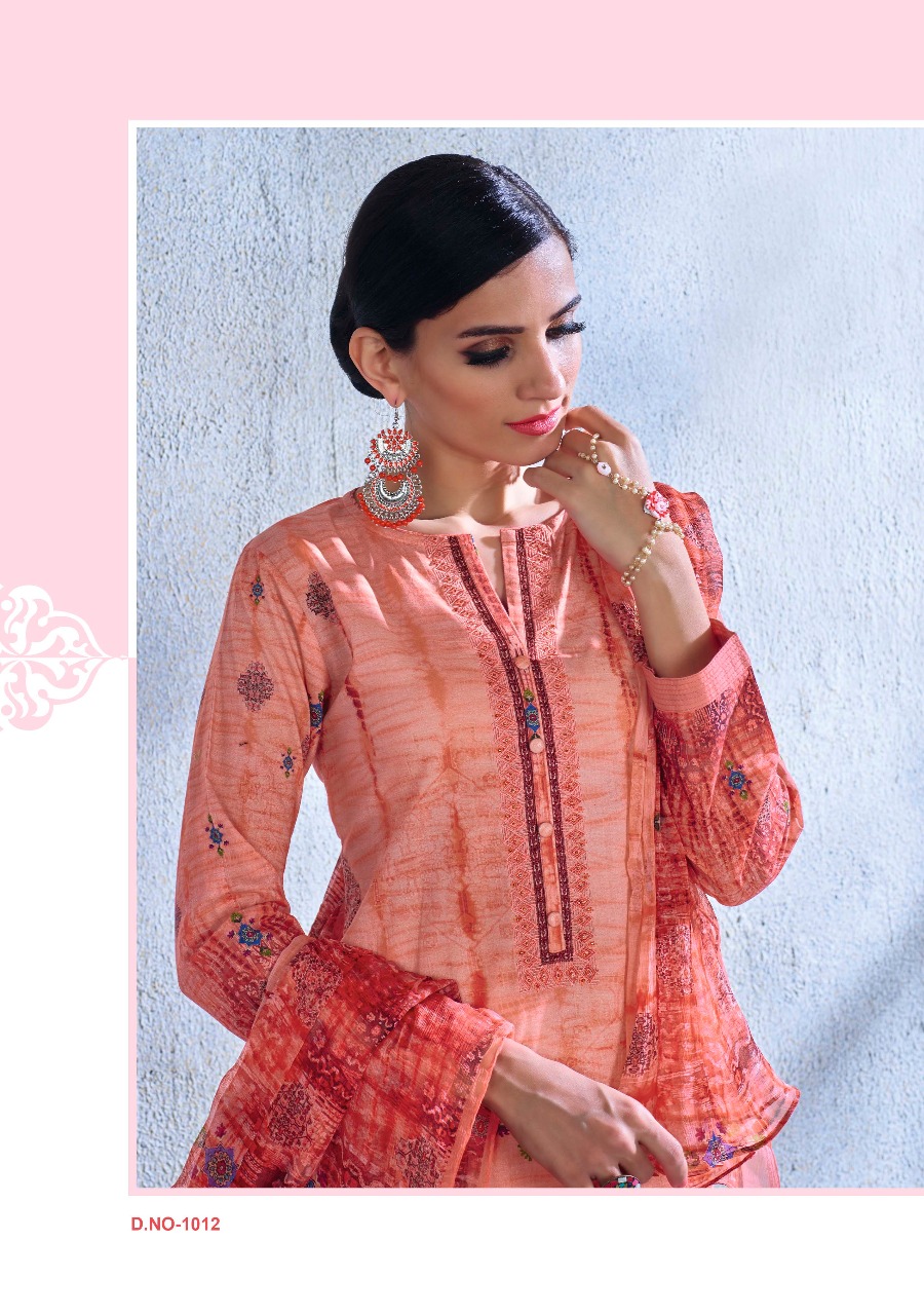 Rose By Esta Design 1001 To 1012 Series Suits Beautiful Stylish Fancy Colorful Designer Party Wear & Ethnic Wear Cotton Cambric Printed With Embroidery Dresses At Wholesale Price