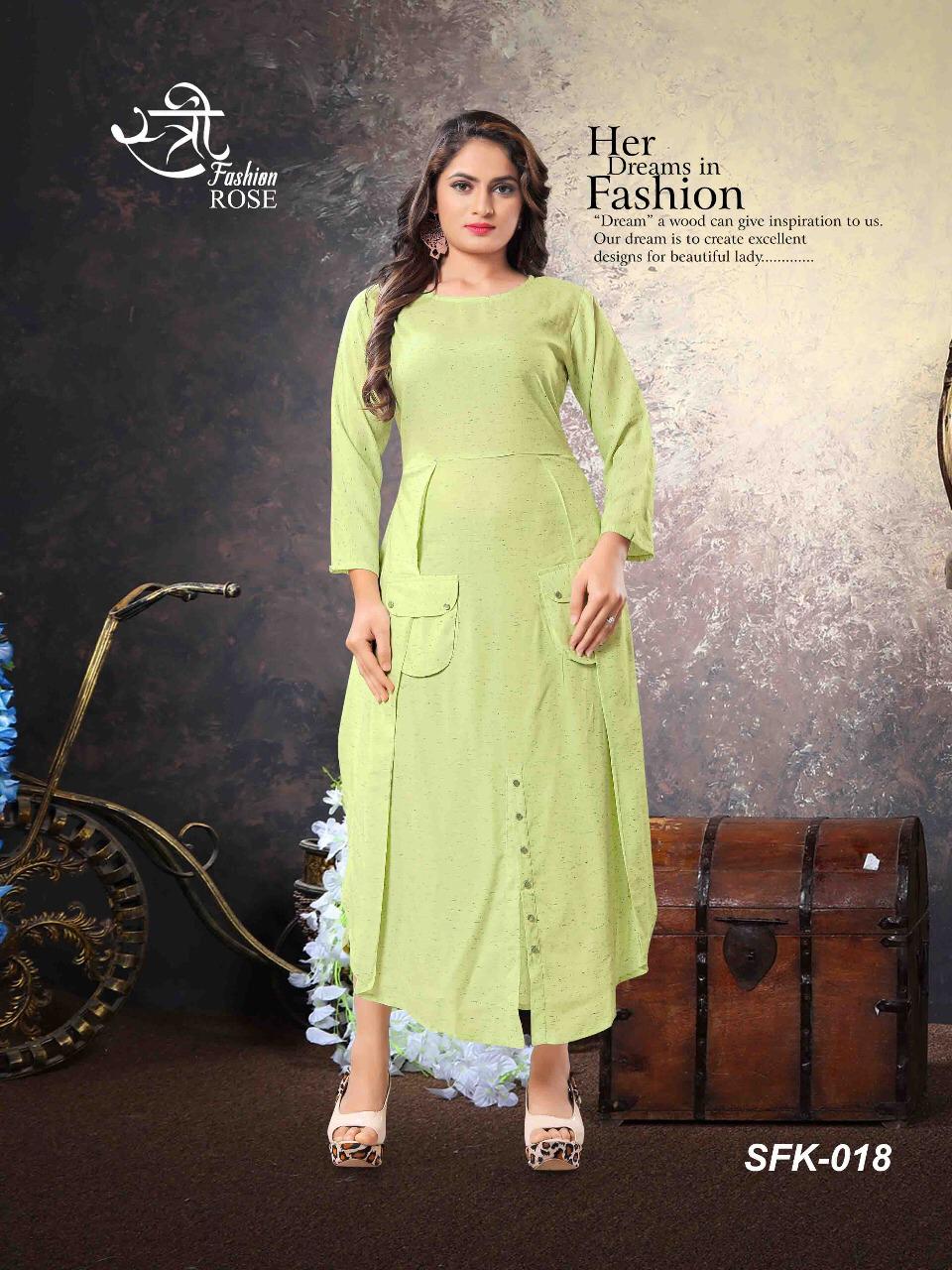 Rose By Stree Fashion Designer Beautiful Stylish Colorful Fancy Ready To Wear & Casual Wear & Ethnic Wear Twil Rayon Printed Kurtis At Wholesale Price