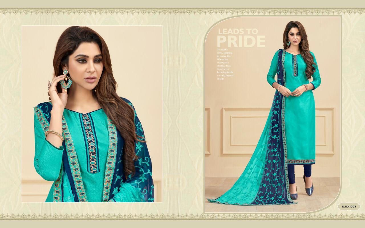Royal By Amrut Varsha Creation 1001 To 1012 Series Beautiful Collection Suits Stylish Fancy Colorful Casual Wear & Ethnic Wear Cotton Satin Jacquard Dresses At Wholesale Price