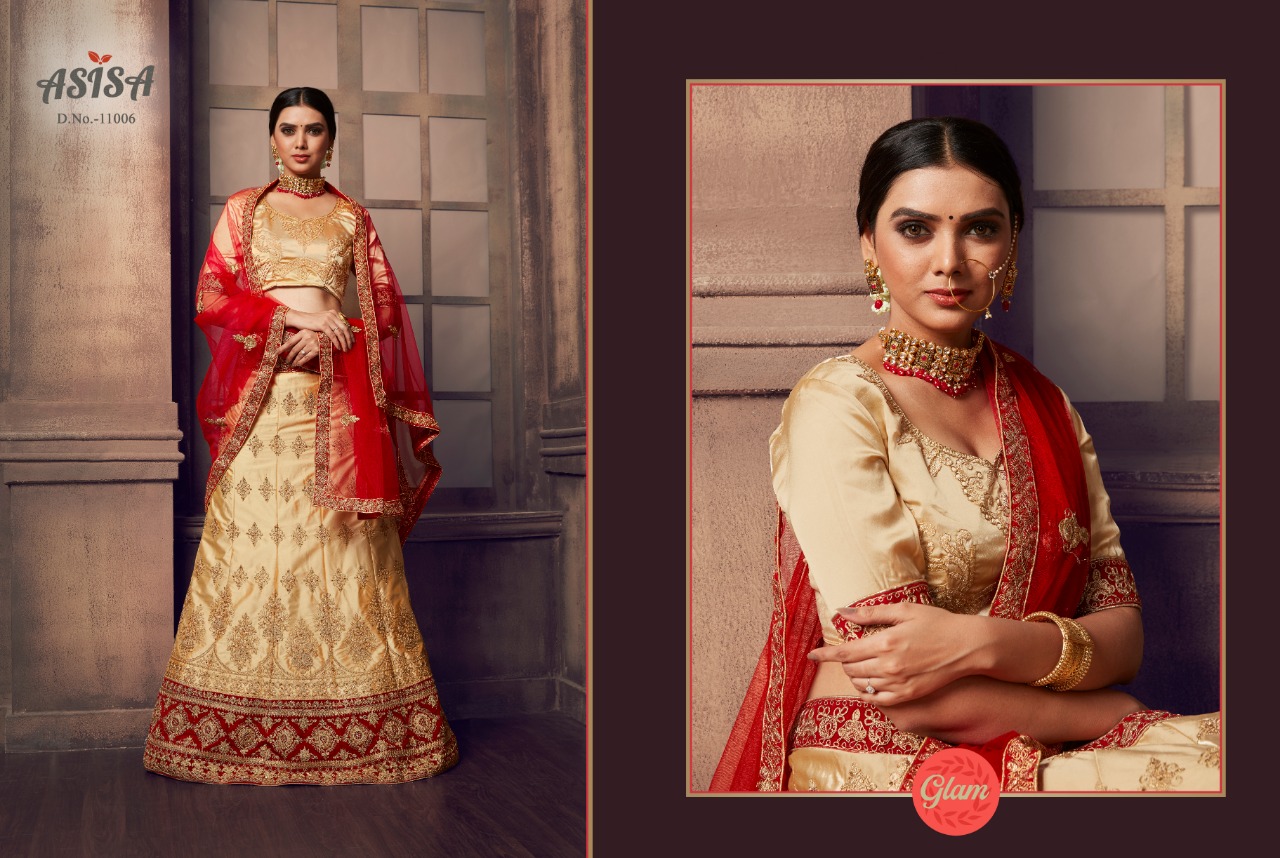 Royal By Asisa 11001 To 11007 Series Designer Beautiful Wedding Collection Occasional Wear & Party Wear Satin Lehengas At Wholesale Price