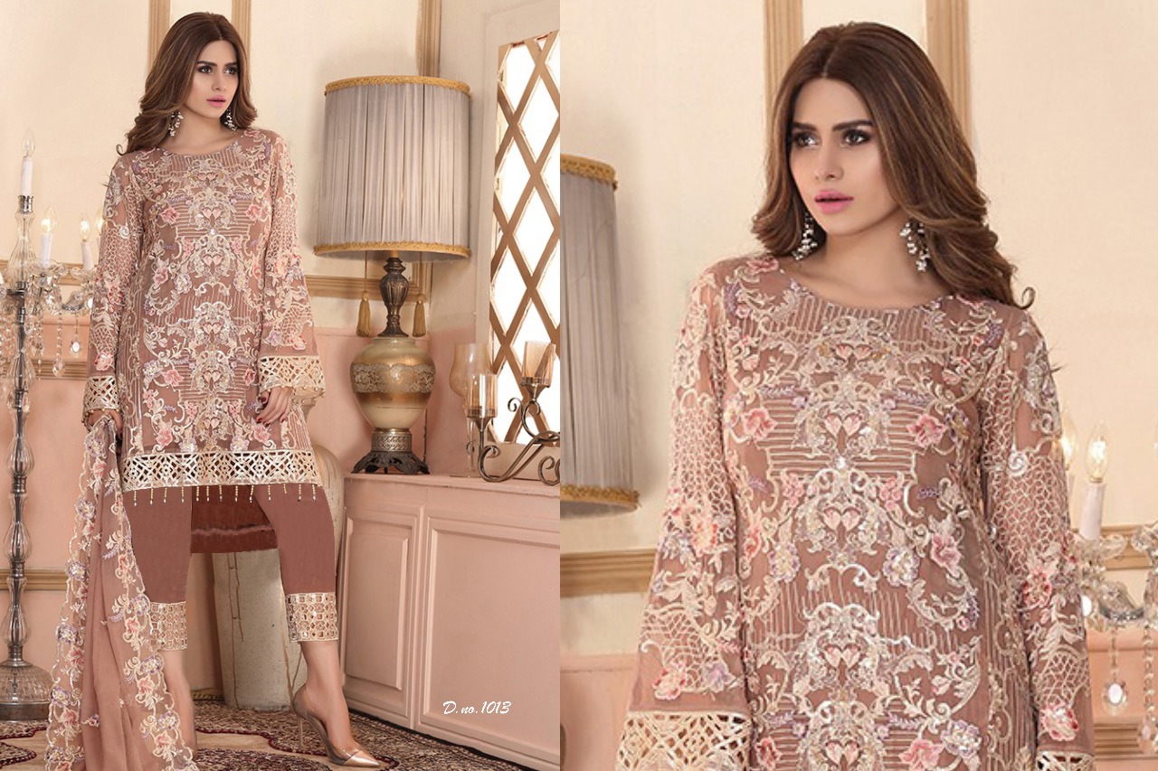Royal Lady By Kalyan Prints 1013 To 1017 Series Designer Pakistani Suits Beautiful Stylish Fancy Colorful Party Wear & Ethnic Wear Faux Georgette Embroidered Dresses At Wholesale Price