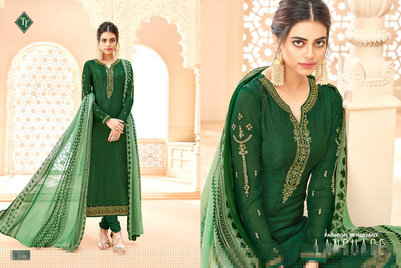 Royal Silk Vol-5 By Tanishk Fashion 11301 To 11308 Series Indian Traditional Wear Collection Beautiful Stylish Fancy Colorful Party Wear & Occasional Wear Pure French Crepe Embroiered Dresses At Wholesale Price