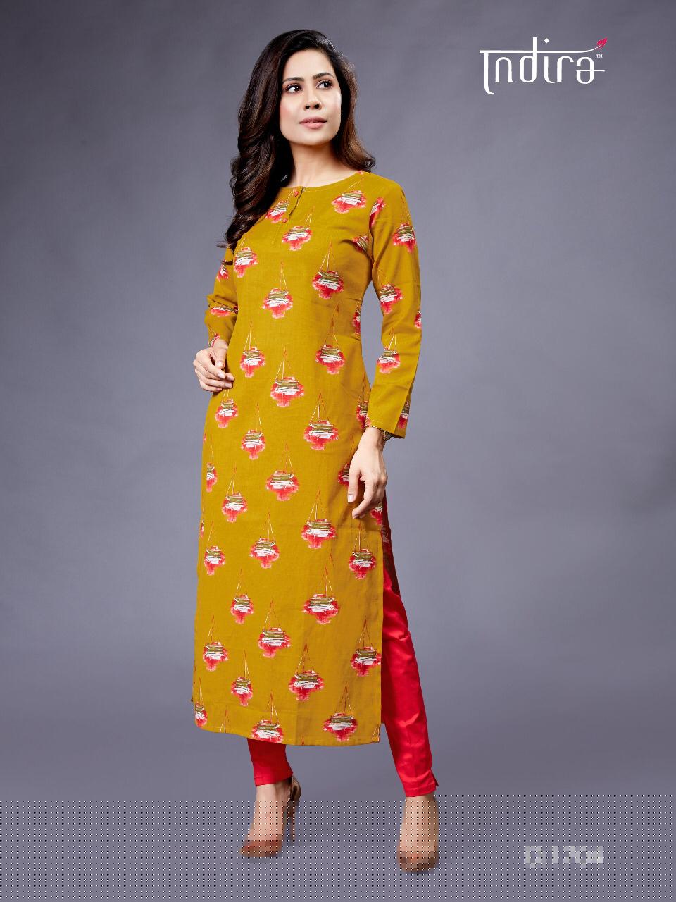 Rozana Vol-2 By Indira 1701 To 1706 Series Beautiful Colorful Stylish Fancy Casual Wear & Ethnic Wear & Ready To Wear Jaipuri Block Printed Cotton Slub And Cotton Flex Printed Kurtis At Wholesale Price