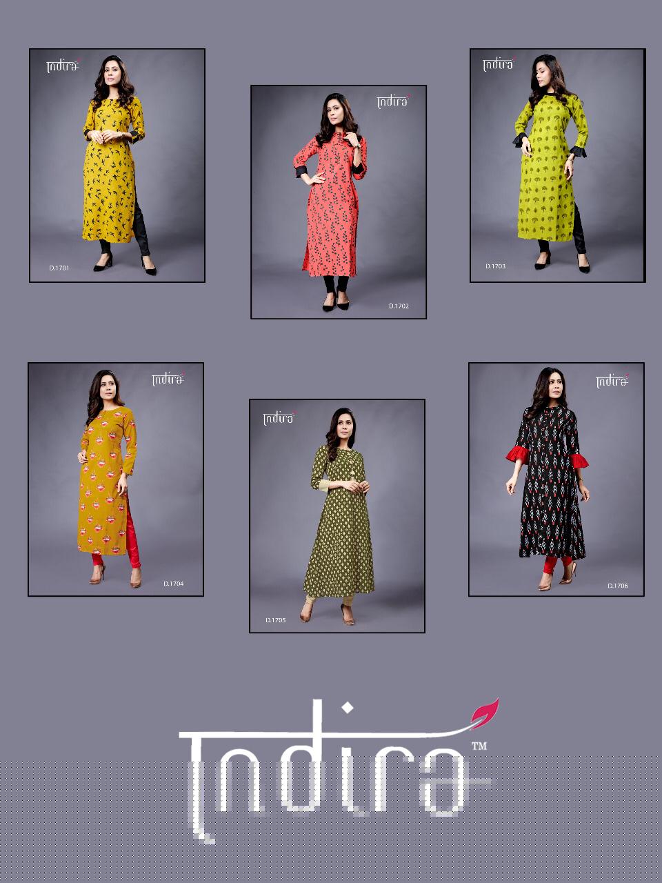 Rozana Vol-2 By Indira 1701 To 1706 Series Beautiful Colorful Stylish Fancy Casual Wear & Ethnic Wear & Ready To Wear Jaipuri Block Printed Cotton Slub And Cotton Flex Printed Kurtis At Wholesale Price