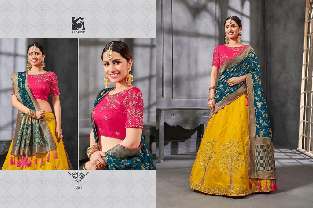 Ruaab Vol-2 By Aloukik 1301 To 1307 Series Bridal Wear Collection Beautiful Stylish Colorful Fancy Party Wear & Occasional Wear Pure Silk Lehengas At Wholesale Price