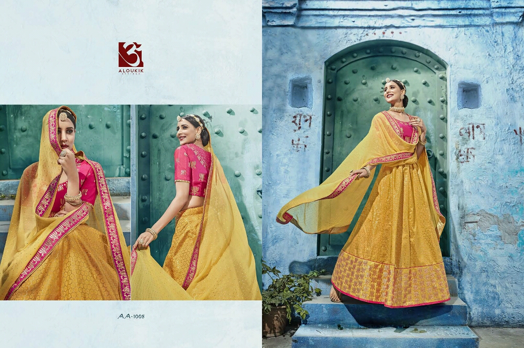 Ruaab By Aloukik 1001 To 1012 Series Bridal Wear Collection Beautiful Stylish Colorful Fancy Party Wear & Occasional Wear Pure Silk Lehengas At Wholesale Price