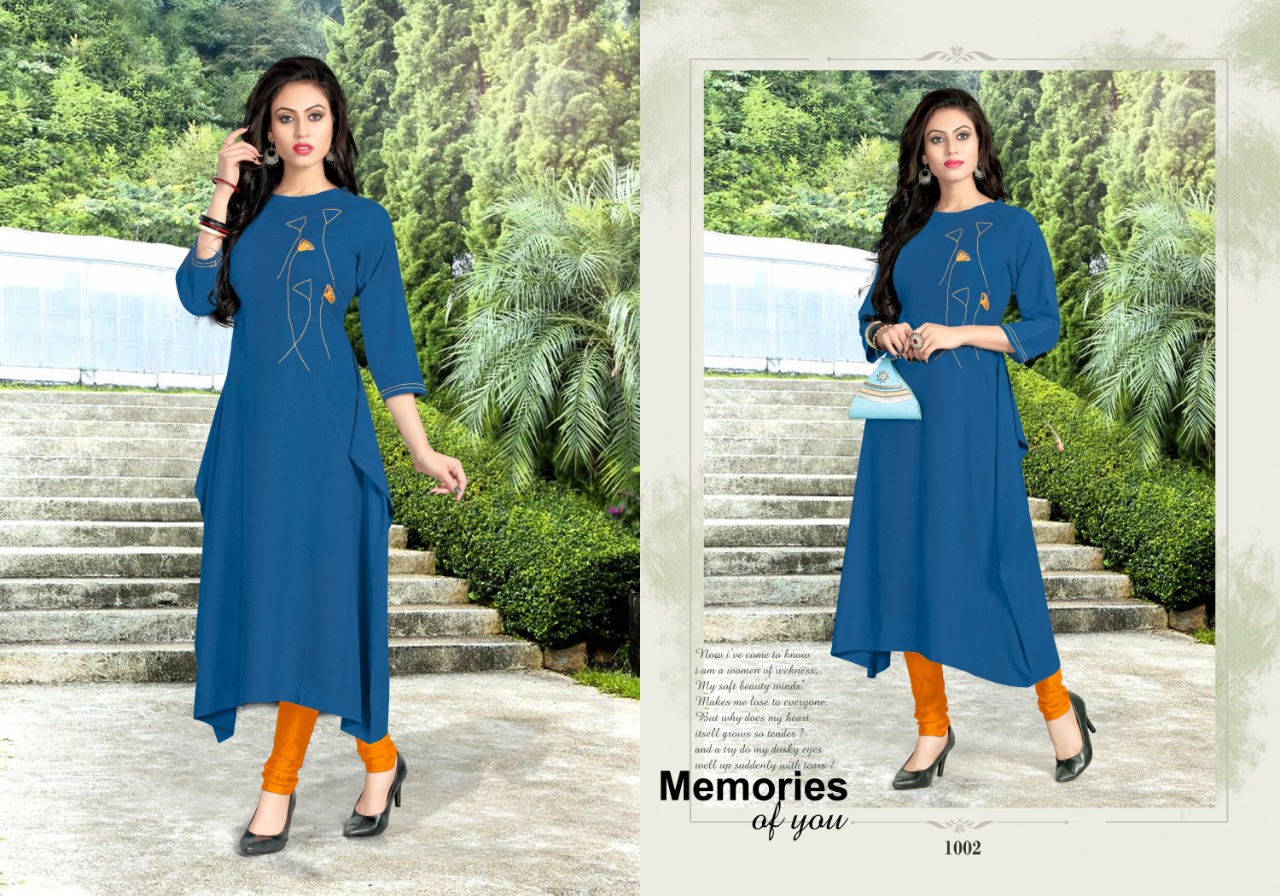 Ruby By Dj 1001 To 1008 Series Beautiful Colorful Stylish Fancy Casual Wear & Ethnic Wear & Ready To Wear Flex Heavy Rayon Kurtis At Wholesale Price