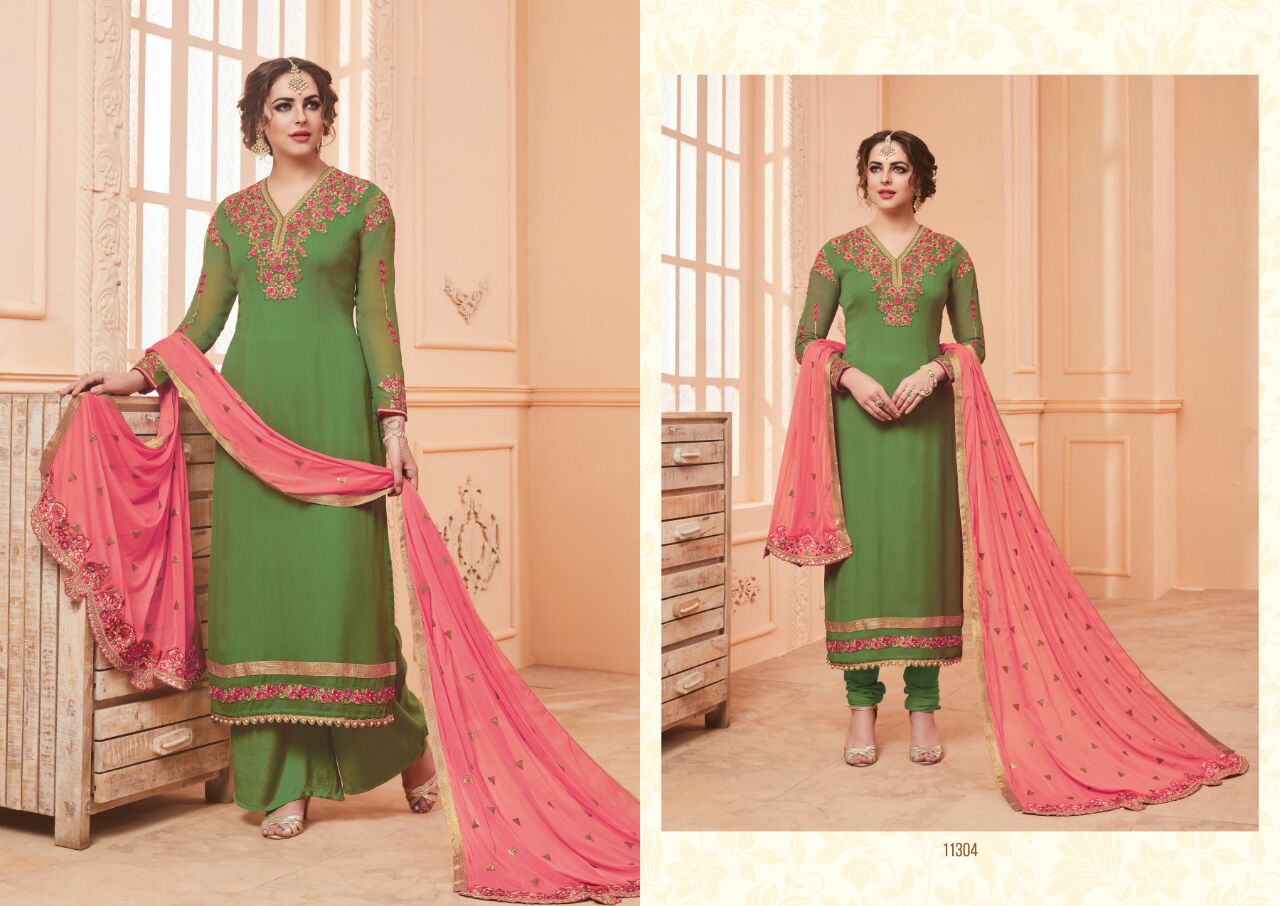 Ruhaab Vol-44 By Shivam Prints 11300 To 11308 Series Beautiful Stylish Fancy Colorful Party Wear & Occasional Wear Mango Georgette Embroidered Dresses At Wholesale Price