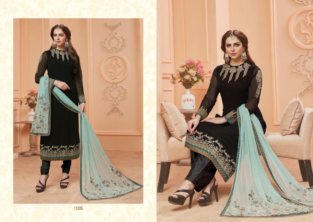Ruhaab Vol-44 By Shivam Prints 11300 To 11308 Series Beautiful Stylish Fancy Colorful Party Wear & Occasional Wear Mango Georgette Embroidered Dresses At Wholesale Price