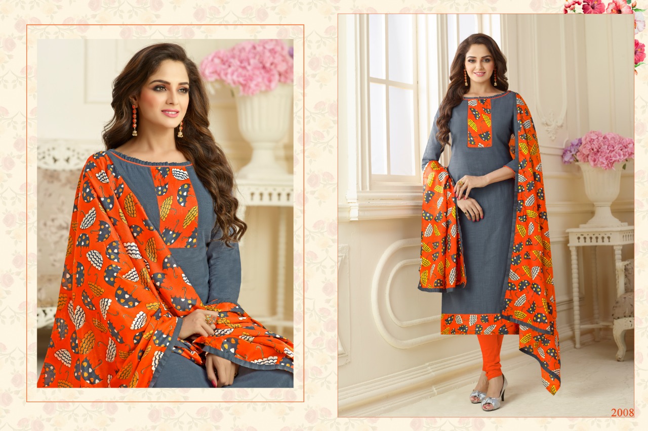 Ruhani Vol-2 By Alpha Textile 2001 To 2012 Series Beautiful Stylish Fancy Colorful Casual Wear & Ethnic Wear Slub Cotton Printed Dresses At Wholesale Price