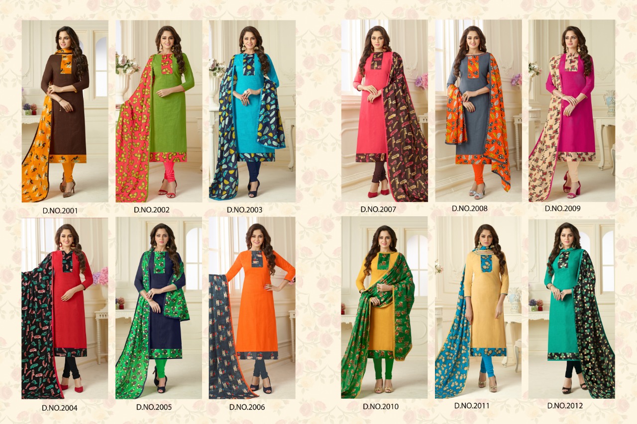 Ruhani Vol-2 By Alpha Textile 2001 To 2012 Series Beautiful Stylish Fancy Colorful Casual Wear & Ethnic Wear Slub Cotton Printed Dresses At Wholesale Price