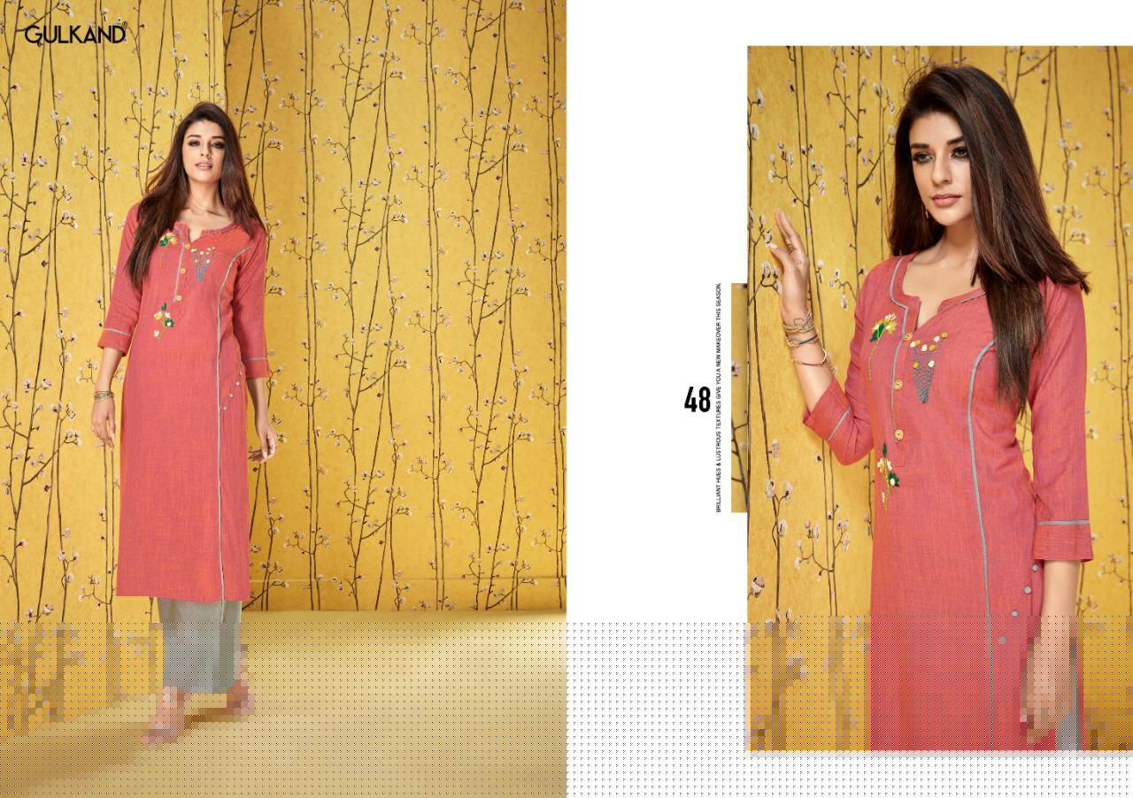 Ruhani By Gulkand 45 To 50 Series Beautiful Colorful Stylish Fancy Casual Wear & Ethnic Wear & Ready To Wear Heavy Two Tone Rayon With Palazzo Kurtis At Wholesale Price