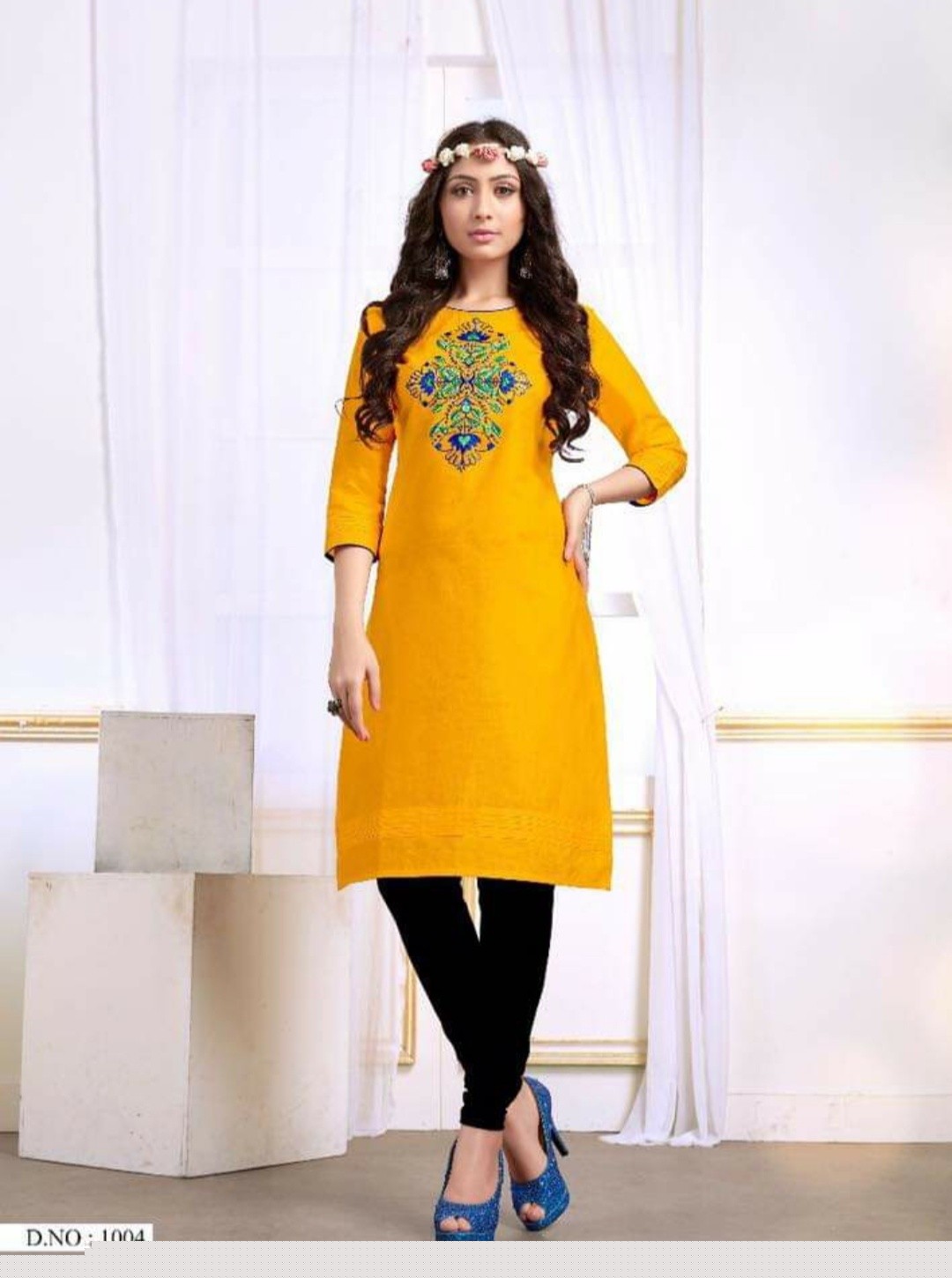 Ruhi By Ishaani Lifestyle 1001 To 1010 Series Beautiful Stylish Colorful Fancy Party Wear & Ethnic Wear & Ready To Wear Cotton Slub Kurtis At Wholesale Price